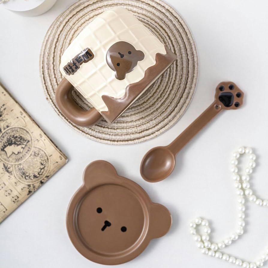 🧇 مج سيراميك بتصميم وافل ودب (Waffle Bear Mug) — 6