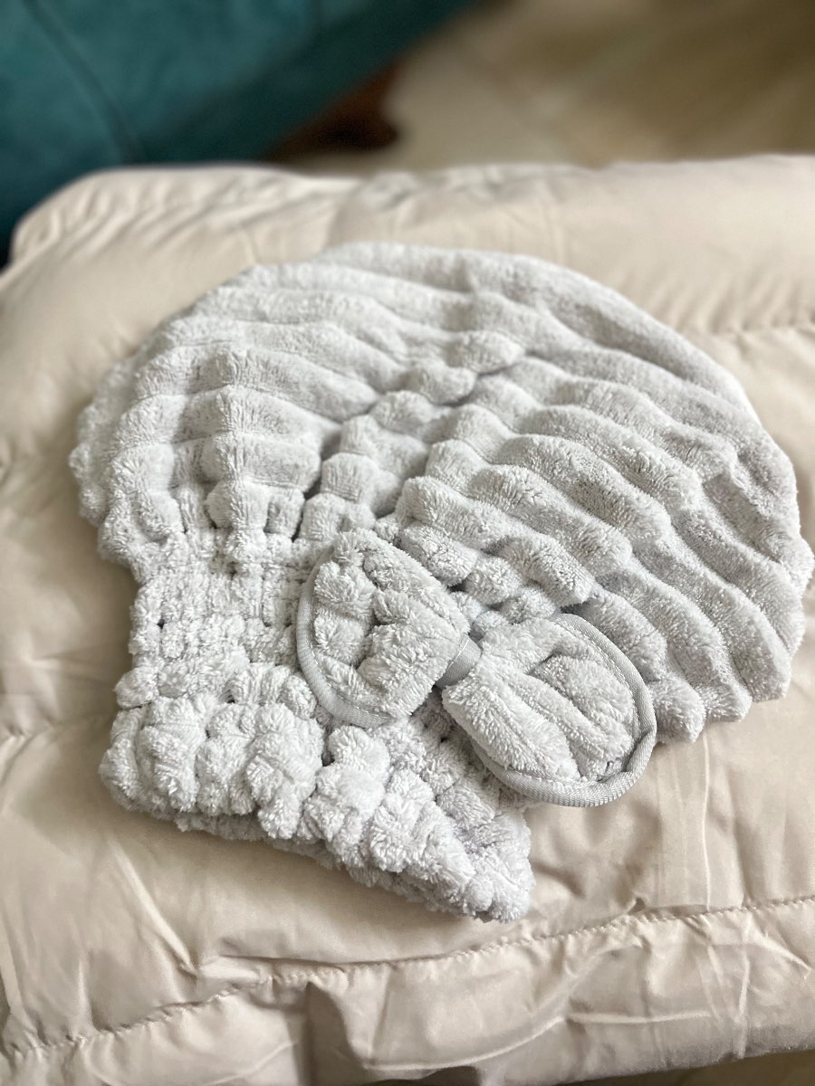 🧖🏻♀️ قبعة تجفيف الشعر المصنوعة من الميكروفايبر والـ Coral Fleece — 4